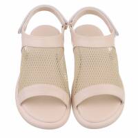 Damen Flache Sandalen - beige