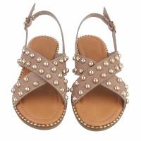 Damen Flache Sandalen - khaki