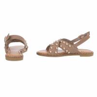 Damen Flache Sandalen - khaki