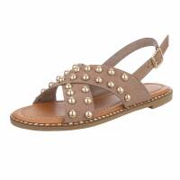 Damen Flache Sandalen - khaki Gr. 37