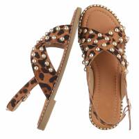 Damen Flache Sandalen - leopard
