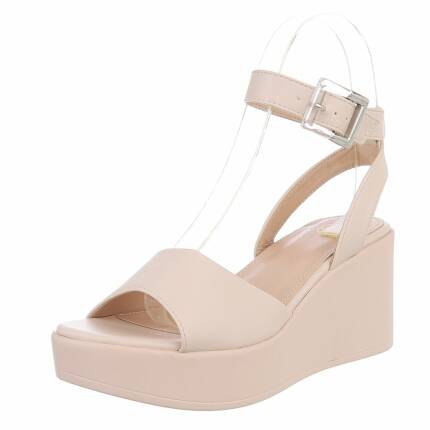 Damen Keilsandaletten - beige
