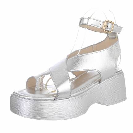 Damen Keilsandaletten - silver