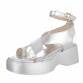Damen Keilsandaletten - silver
