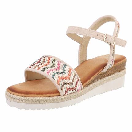 Damen Keilsandaletten - beige