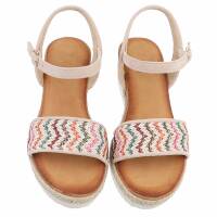 Damen Keilsandaletten - beige