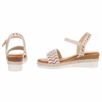 Damen Keilsandaletten - beige
