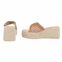 Damen Keilsandaletten - camel