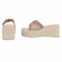 Damen Keilsandaletten - khaki