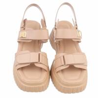 Damen Keilsandaletten - beige