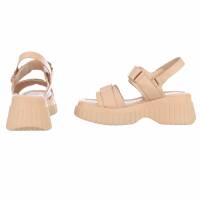 Damen Keilsandaletten - beige