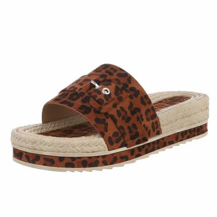 Damen Pantoletten - leopard