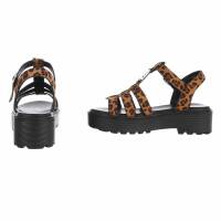 Damen Keilsandaletten - leopard