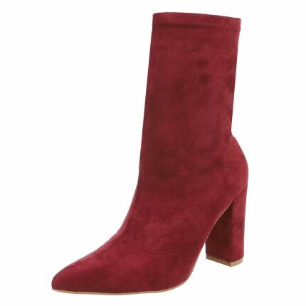 Damen High-Heel Stiefeletten - wine