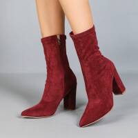 Damen High-Heel Stiefeletten - wine