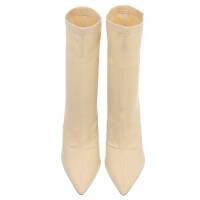 Damen High-Heel Stiefeletten - beige