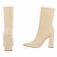 Damen High-Heel Stiefeletten - beige