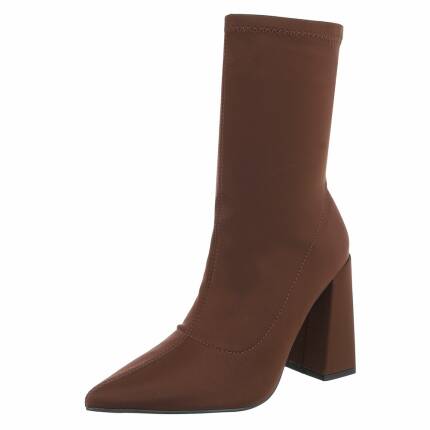 Damen High-Heel Stiefeletten - brown