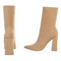 Damen High-Heel Stiefeletten - khaki