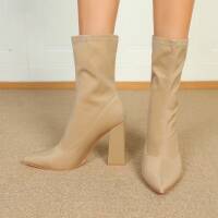 Damen High-Heel Stiefeletten - khaki