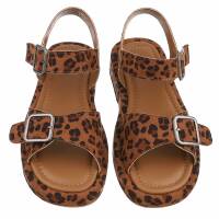 Damen Keilsandaletten - leopard