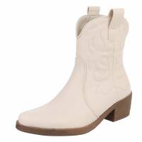 Damen Western- & Bikerboots - beigepu