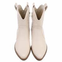 Damen Western- & Bikerboots - beigepu