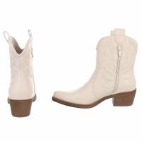 Damen Western- & Bikerboots - beigepu