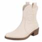 Damen Western- & Bikerboots - beigepu