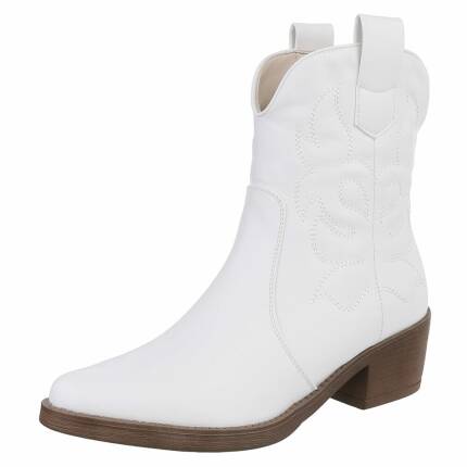 Damen Western- & Bikerboots - whitepu