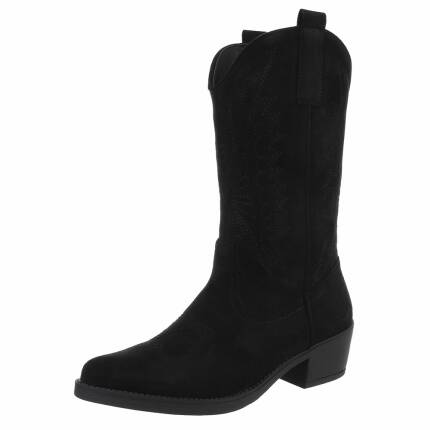 Damen Western- & Bikerboots - blacksuede