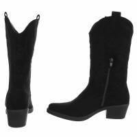 Damen Western- & Bikerboots - blacksuede