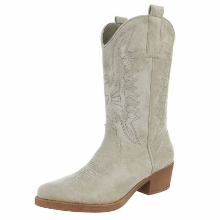 Damen Western- & Bikerboots - olivesuede