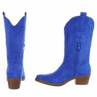 Damen Western- & Bikerboots - sapphirebluesuede
