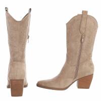 Damen Western- & Bikerboots - khakisuede