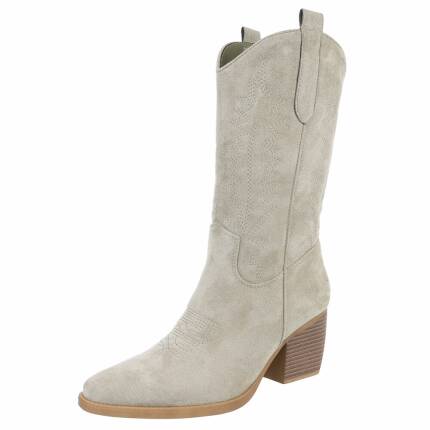 Damen Western- & Bikerboots - olivesuede
