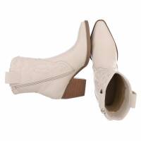 Damen Western- & Bikerboots - beigepu