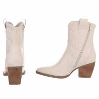 Damen Western- & Bikerboots - beigepu