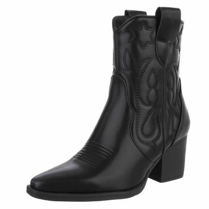 Damen Western- & Bikerboots - blackpu