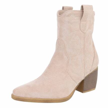 Damen Western- & Bikerboots - beigesuede