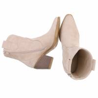 Damen Western- & Bikerboots - beigesuede
