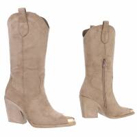 Damen Western- & Bikerboots - khakisuede