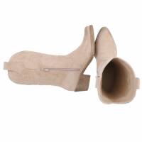 Damen Western- & Bikerboots - beigesuede