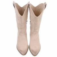 Damen Western- & Bikerboots - beigesuede