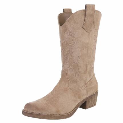 Damen Western- & Bikerboots - khakisuede