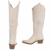 Damen Western- & Bikerboots - beige
