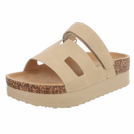 Damen Pantoletten - beige