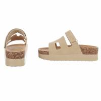 Damen Pantoletten - beige