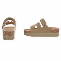 Damen Pantoletten - khaki