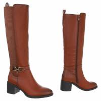 Damen High-Heel Stiefel - camel